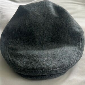 Gray Herringbone Flat Cap